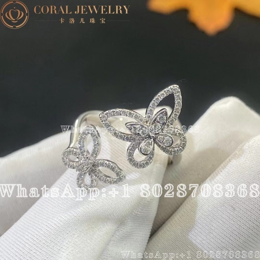 Graff Double Butterfly Silhouette Diamond Ring White Gold RGR789 - Image 4