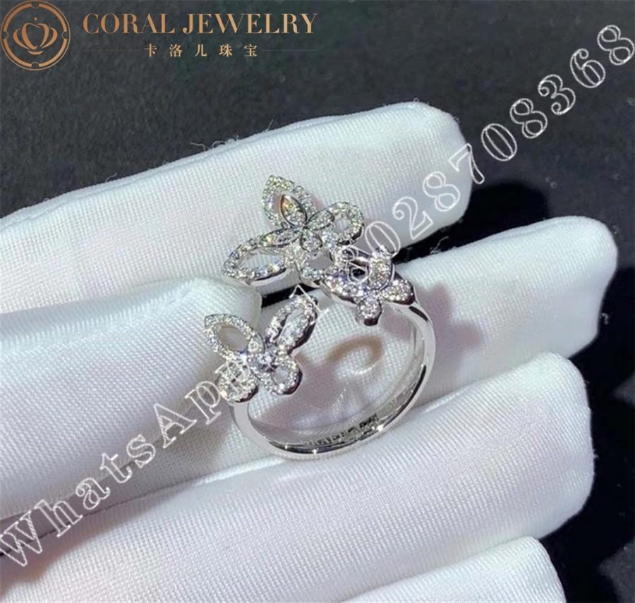 Graff Triple Butterfly Silhouette Diamond Ring White Gold - Image 3