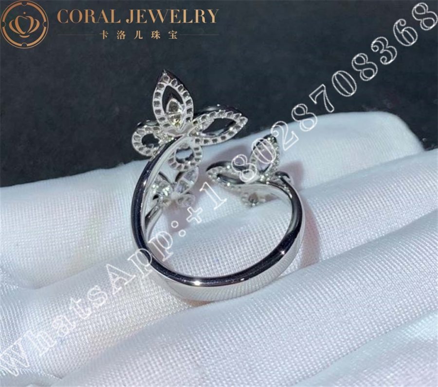 Graff Triple Butterfly Silhouette Diamond Ring White Gold - Image 8