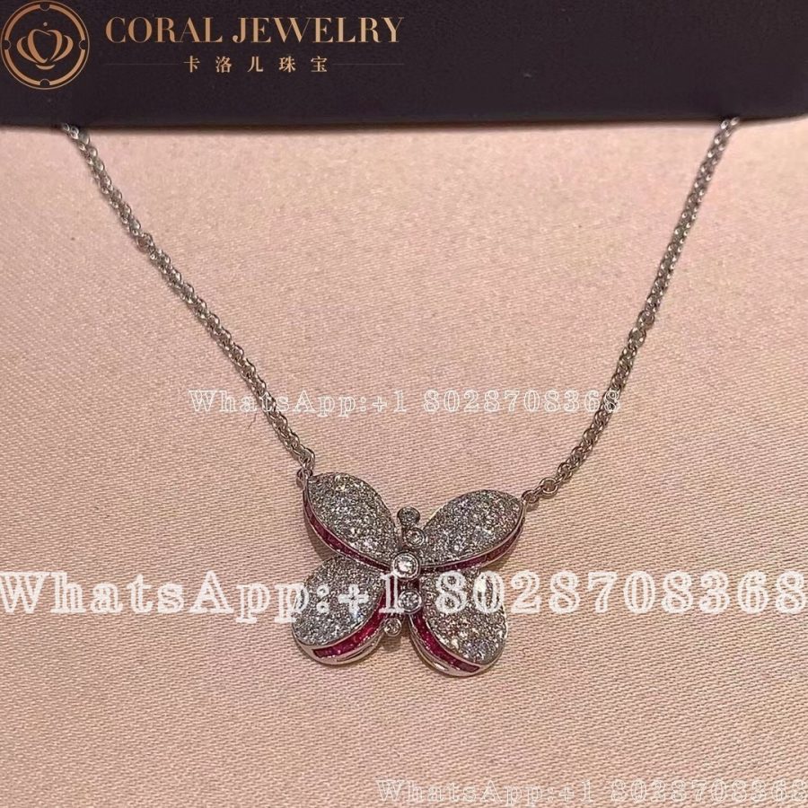 Graff Baby Princess Butterfly Pendant with Diamonds and Pink and Purple Sapphires - Image 4