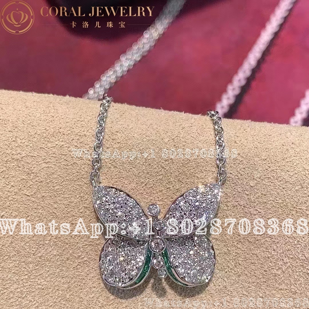 Graff Princess Butterfly Diamond And Emerald Pendant Coral (2)