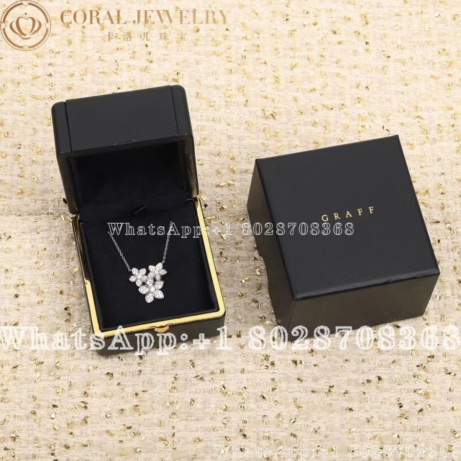 Graff Wild Flower Diamond Cluster Pendant White Gold - Image 5