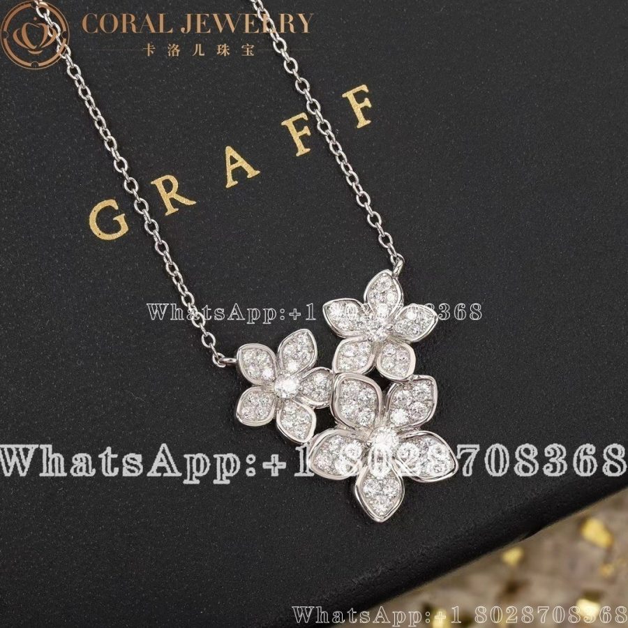 Graff Wild Flower Diamond Cluster Pendant White Gold - Image 3