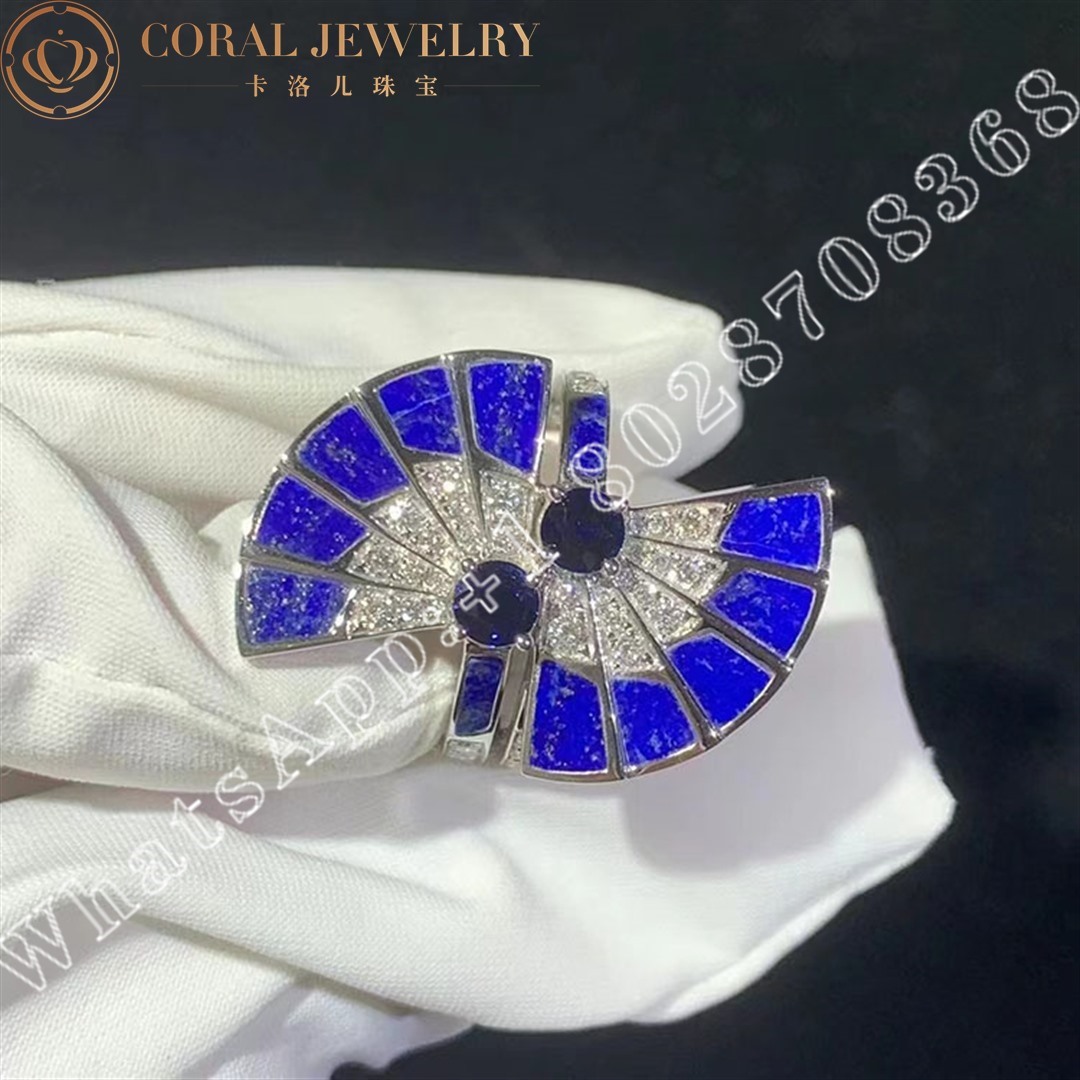 Garrard Fanfare Symphony Double Sapphire And Lapis Lazuli Ring In 18ct White Gold With Diamonds Coral (2)