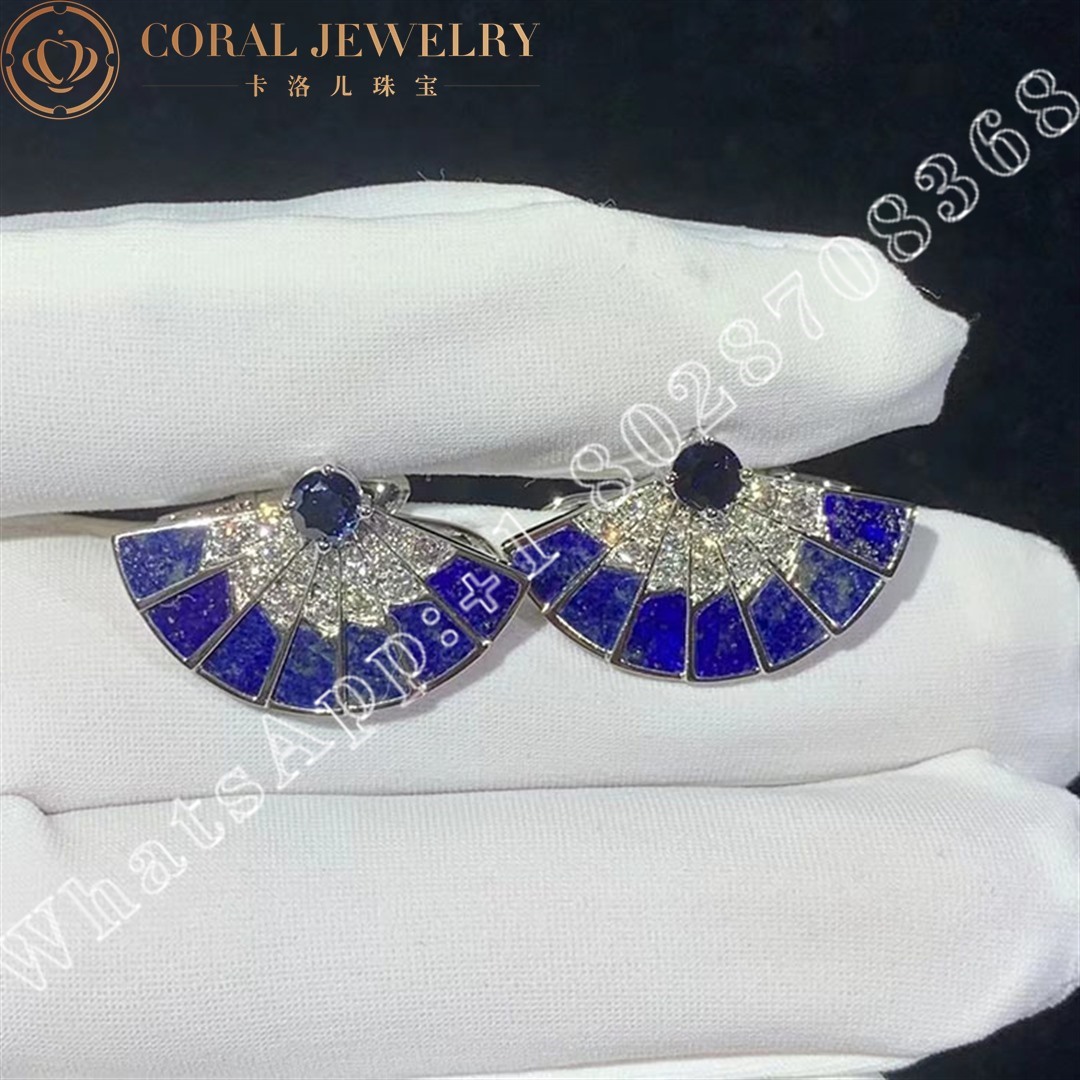 Garrard Fanfare Symphony Sapphire And Lapis Lazuli Earrings In 18ct White Gold With Diamonds Coral (2)