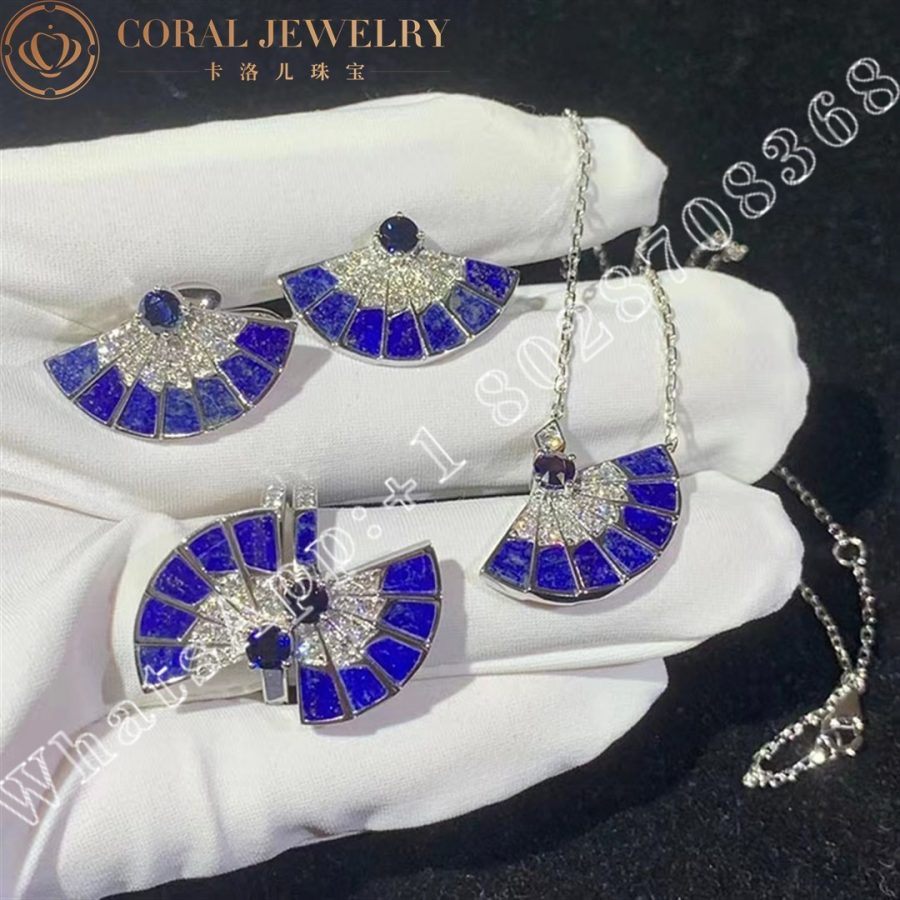 Garrard Fanfare Symphony Sapphire and Lapis Lazuli Pendant In 18ct White Gold with Diamonds - Image 3