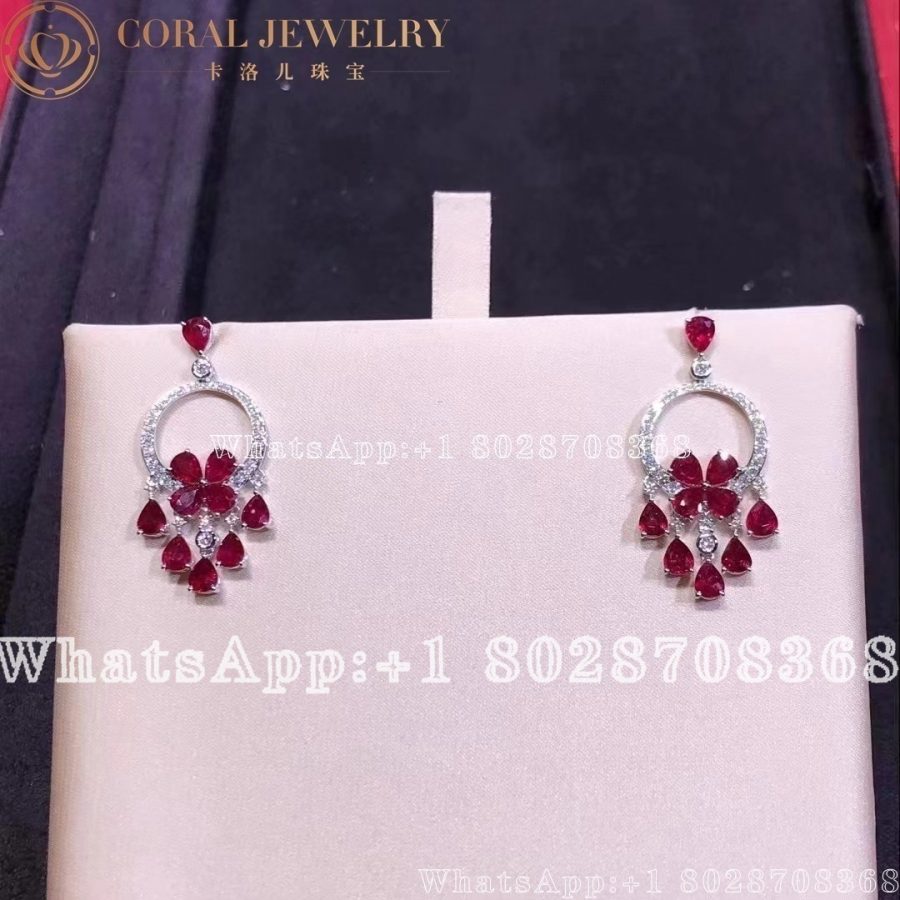 Graff Classic Butterfly Chandelier Ruby Earrings White Gold - Image 3