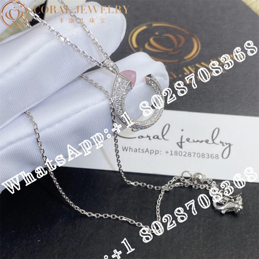 Marli Cleo Venus Diamond Pendant In White Gold Pink Opal - Image 5