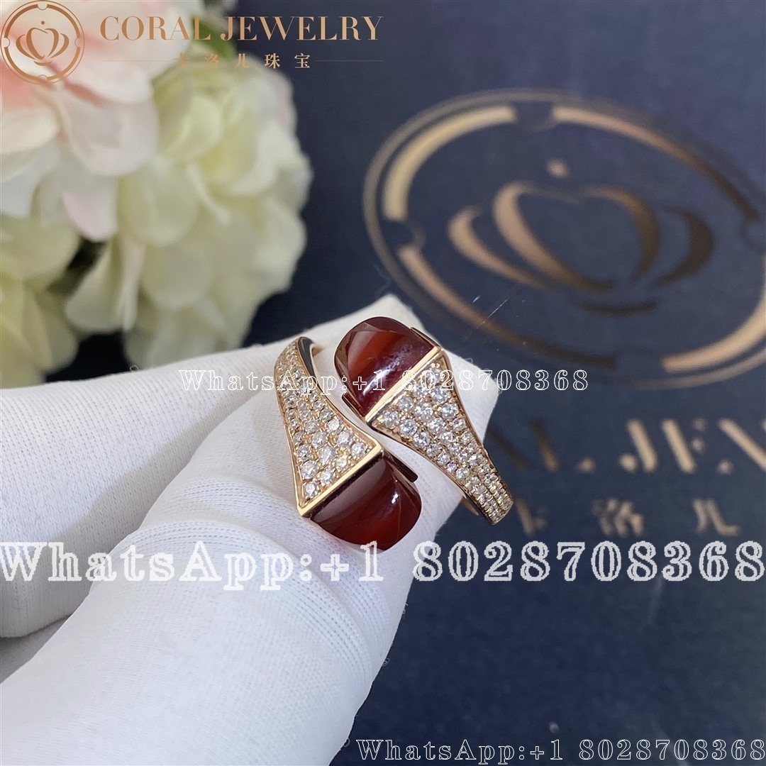 Marli Cleo Diamond Ring In Rose Gold Carnelian Coral (3)