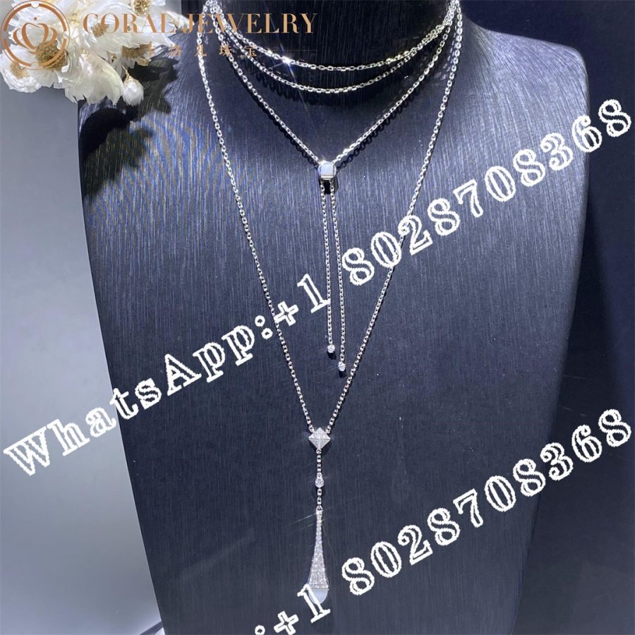 Marli Cleo Diamond Teardrop Pendant In White Gold White Agate - Image 8
