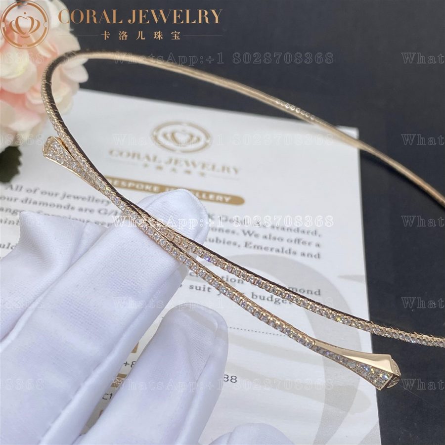 Marli Cleo Full Diamond Slim Slip-On Necklace In Rose Gold - Image 4