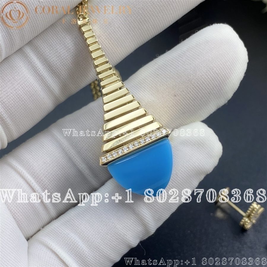 Marli Cleo REV Pendant Yellow Gold Turquoise - Image 3