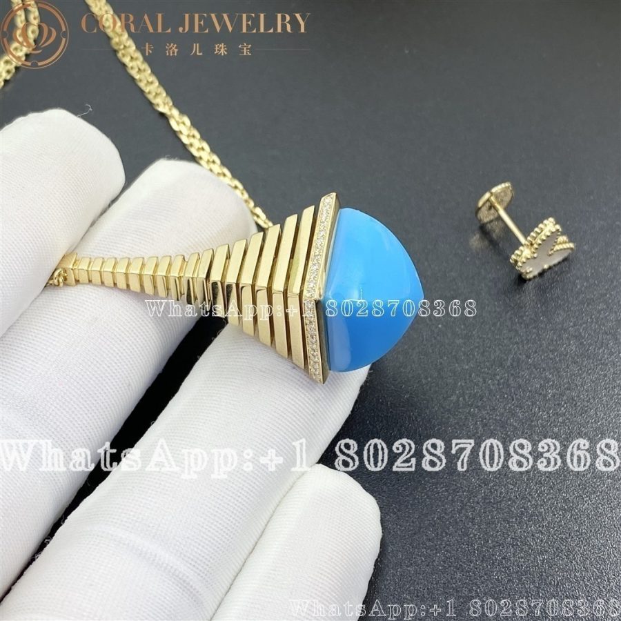 Marli Cleo REV Pendant Yellow Gold Turquoise - Image 4