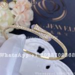 Marli Cleo Diamond Slim Slip-On Bracelet In Yellow Gold Chalcedony - Image 3
