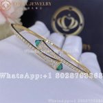 Marli Cleo Diamond Slim Slip-On Bracelet In Yellow Gold Green Agate - Image 3