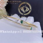 Marli Cleo Diamond Slim Slip-On Bracelet In Yellow Gold Green Agate - Image 4
