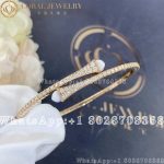 Marli Cleo Diamond Slim Slip-On Bracelet In Rose Gold  White Agate - Image 4