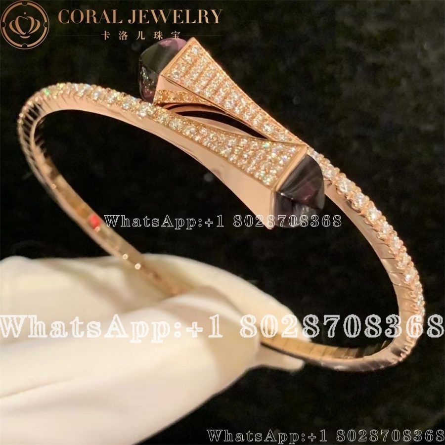 Marli Cleo Diamond Slip-On Bracelet In Rose Gold Amethyst - Image 4