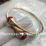 Marli Cleo Diamond Slip-On Bracelet In Rose Gold Red Coral - Image 4