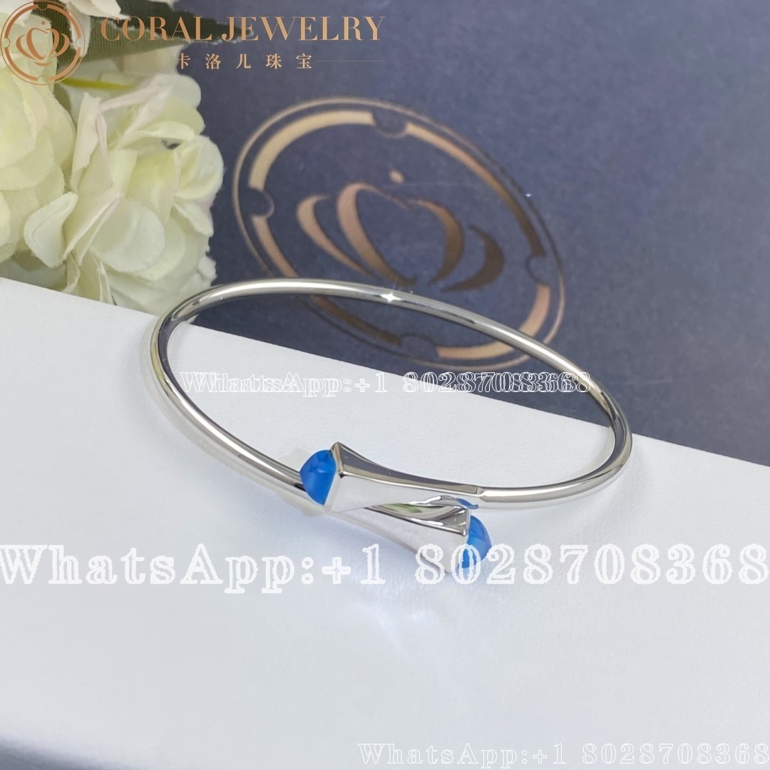 Marli Cleo Wire Gold Slip On Bracelet In White Gold Sea Blue Chalcedony Coral (1)