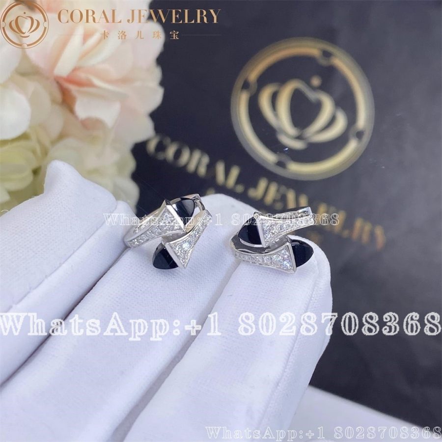 Marli Cleo Diamond Huggie Earrings In White Gold Black Onyx - Image 4