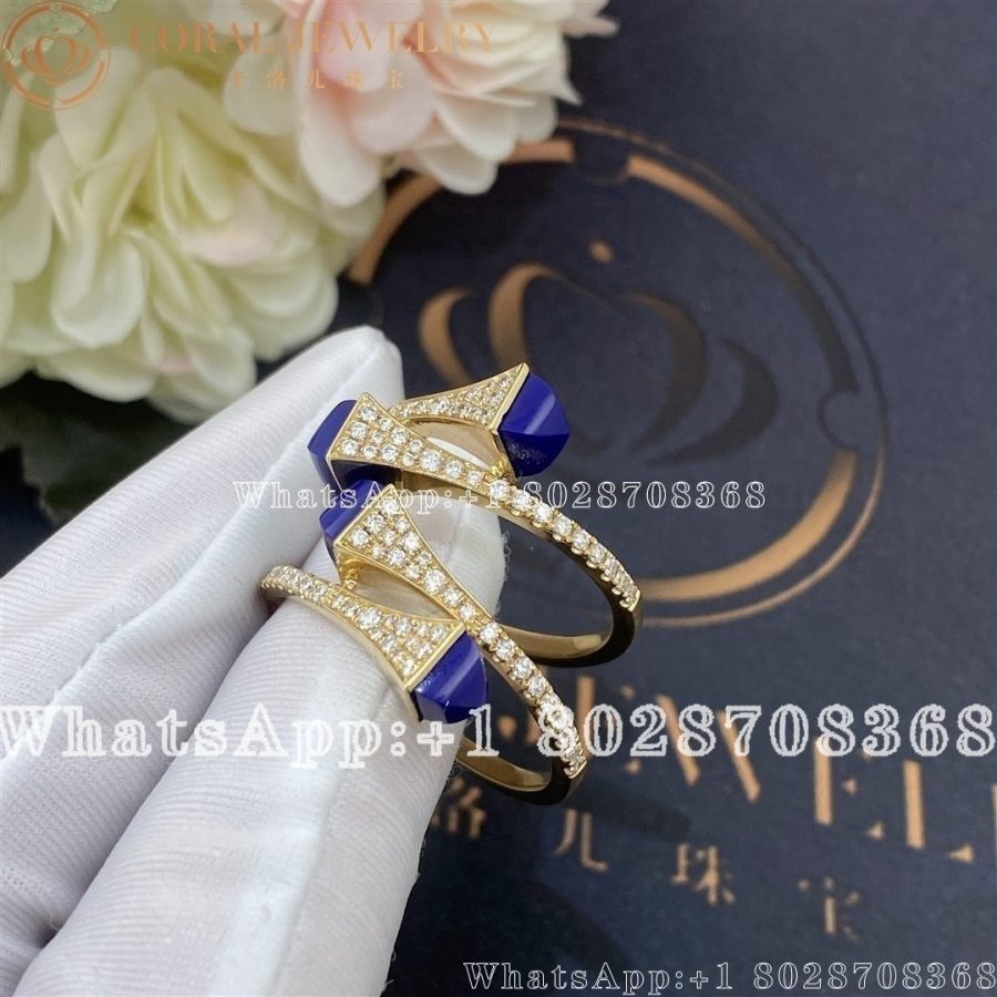 Marli Cleo Diamond Open Hoop Earrings In Yellow Gold Lapis Lazuli - Image 4