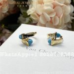 Marli Cleo Gold Huggie Earrings In White Gold Turquoise - Image 3