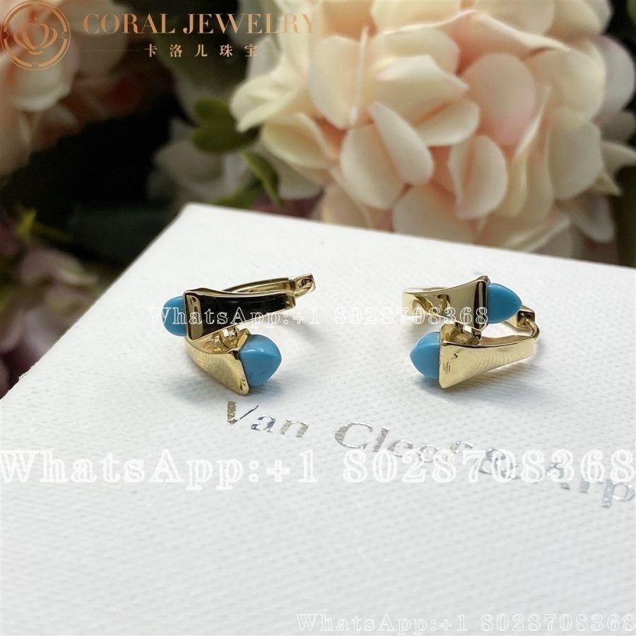 Marli Cleo Gold Huggie Earrings In White Gold Turquoise - Image 3