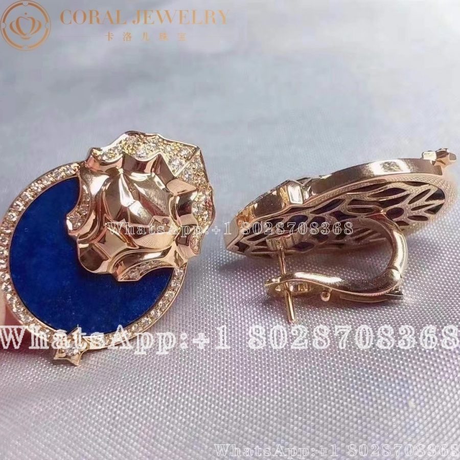 Chanel Sous Le Signe Du Lion Earring 18K yellow gold, diamonds, lapis lazuli - Image 3