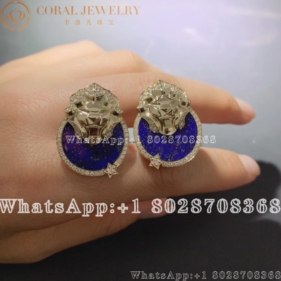 Chanel Sous Le Signe Du Lion Earring 18K yellow gold, diamonds, lapis lazuli - Image 6