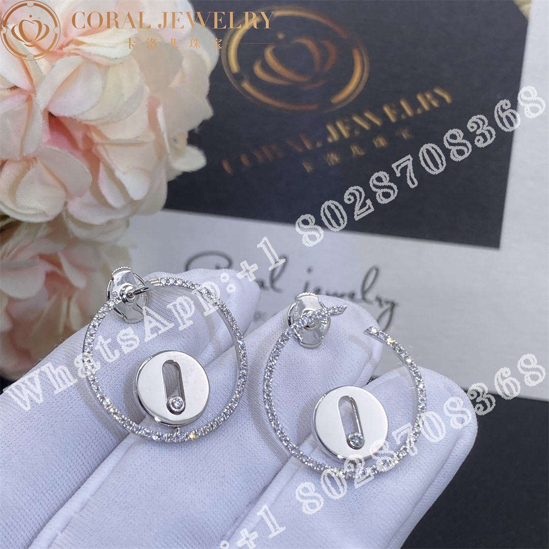 Messika Créoles Lucky Move PM White Gold Diamond Earrings 07515-WG - Image 3