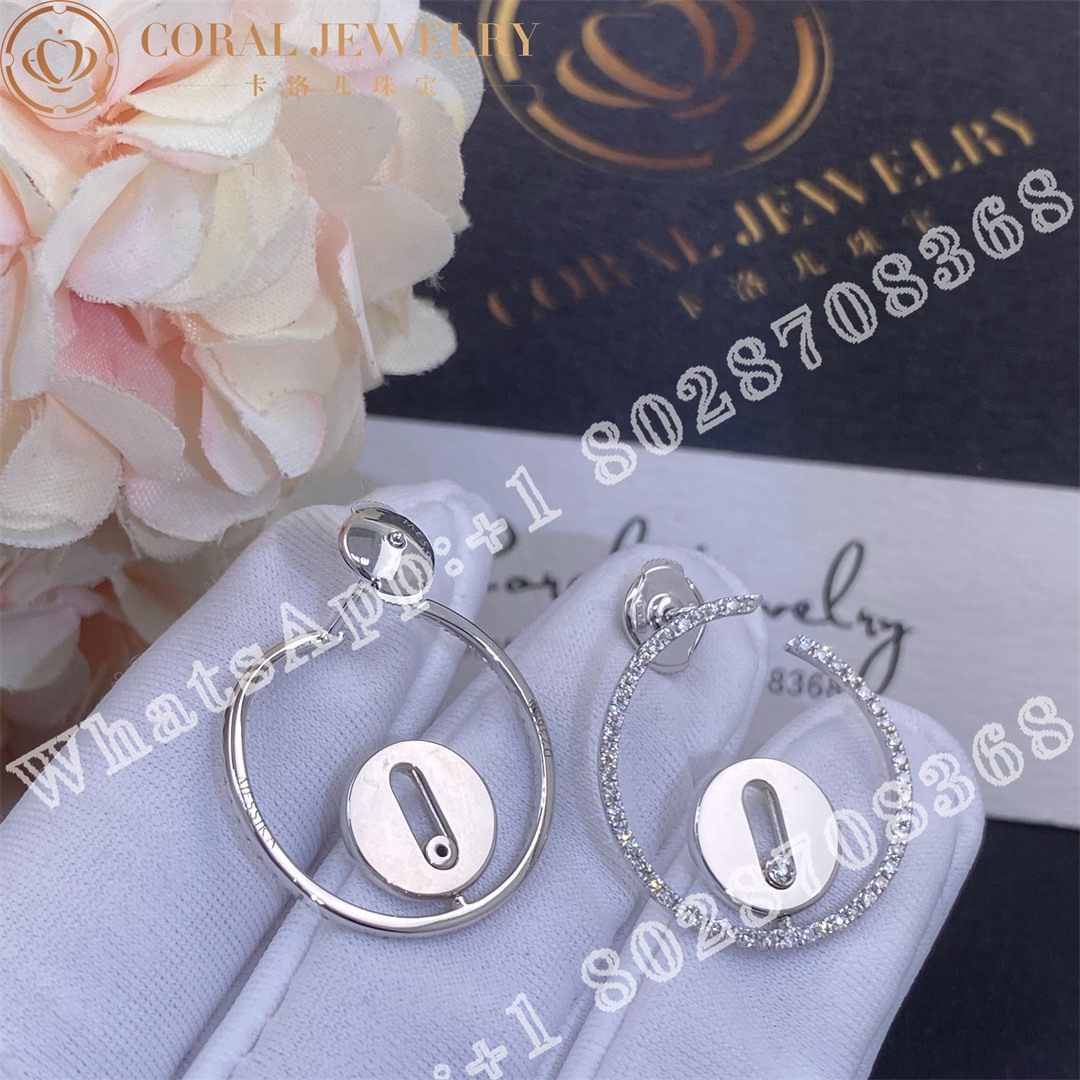 Messika Créoles Lucky Move PM White Gold Diamond Earrings 07515-WG - Image 4