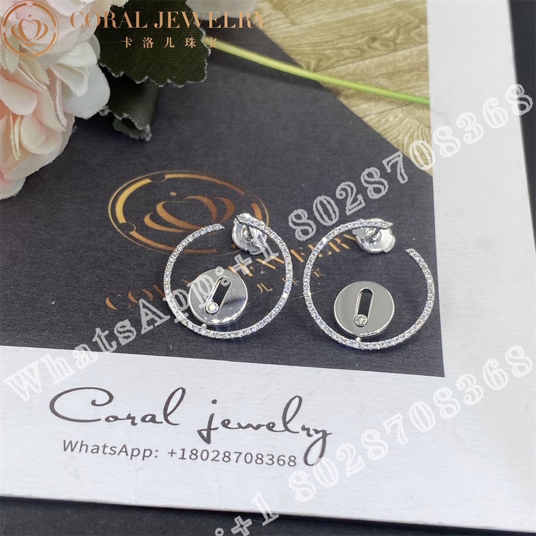 Messika Créoles Lucky Move PM White Gold Diamond Earrings 07515-WG - Image 5