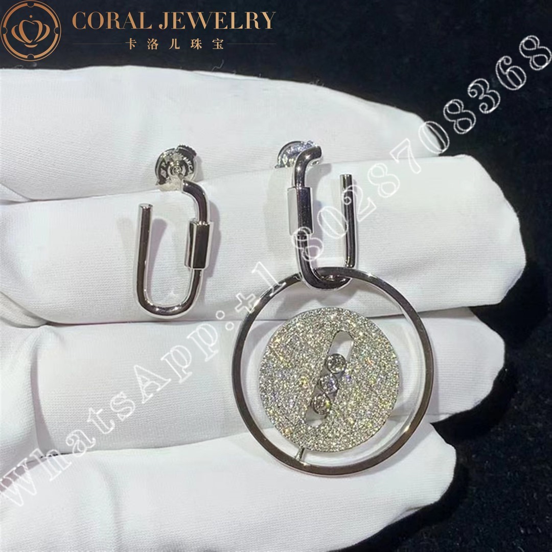 Messika Lucky Move mousqueton White Gold Diamond Earrings 10135-WG - Image 3