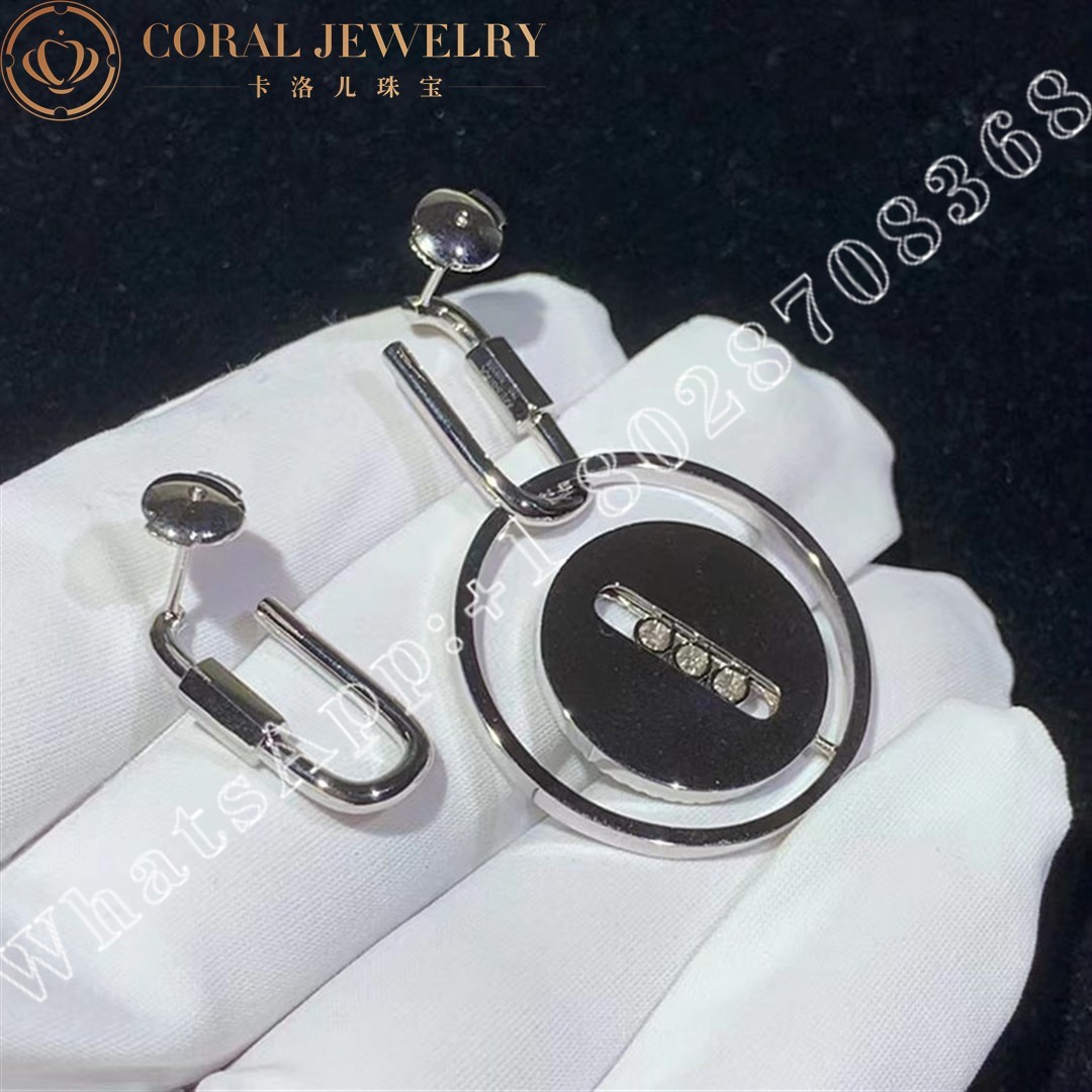 Messika Lucky Move mousqueton White Gold Diamond Earrings 10135-WG - Image 4