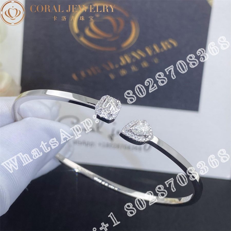 Messika My Twin Toi & Moi diamond thin bangle 0,15ct  7222-WG - Image 5