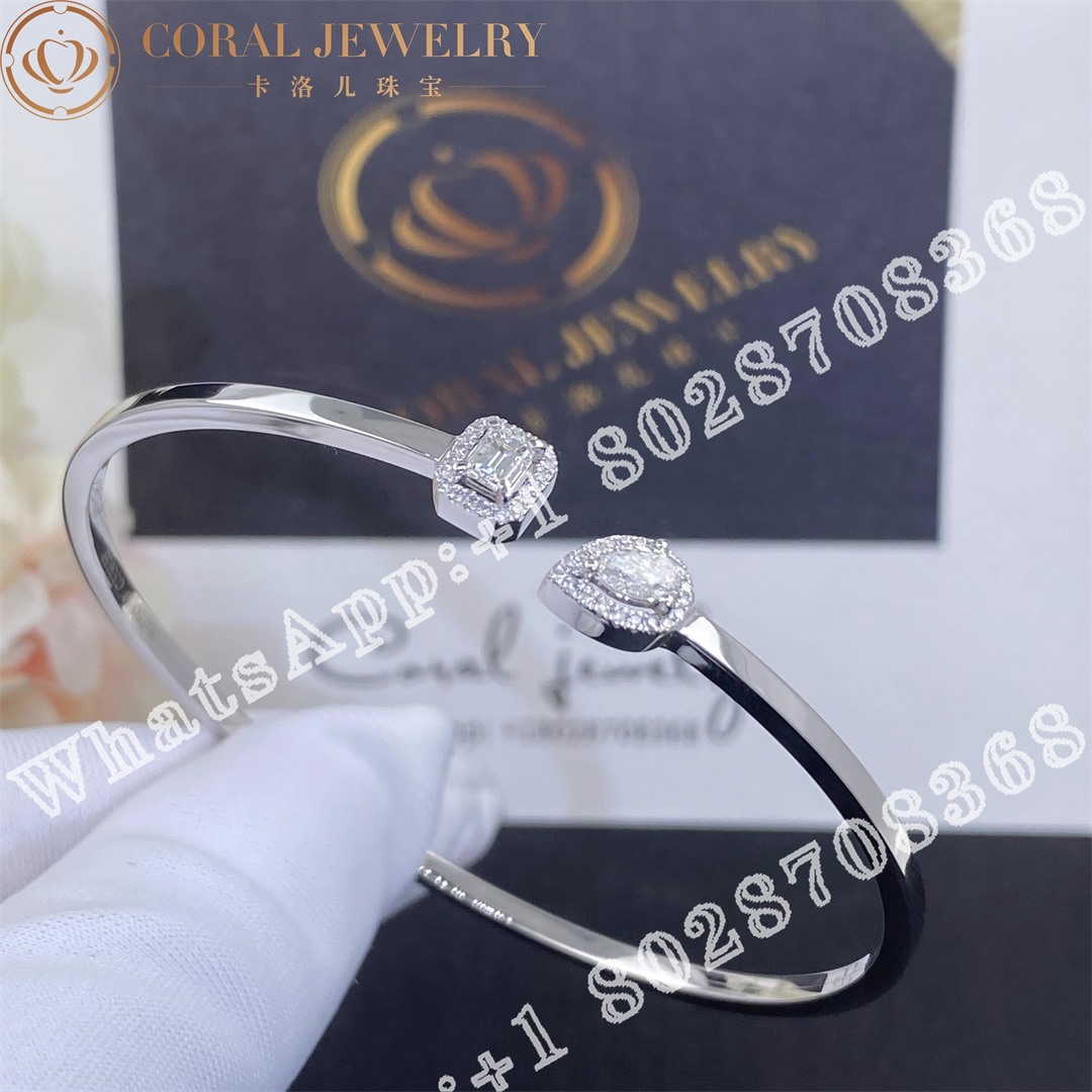 Messika My Twin Toi & Moi diamond thin bangle 0,15ct  7222-WG - Image 6