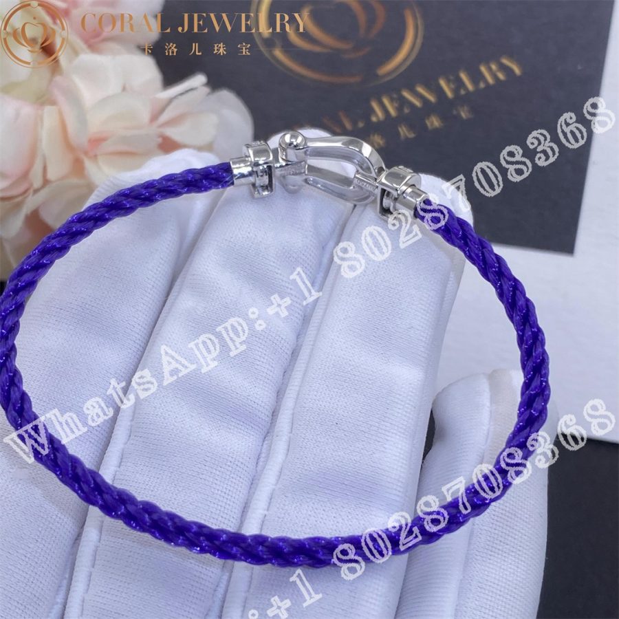 Force 10 Bracelet 18k white gold and diamonds medium model Blue Cable - Image 3