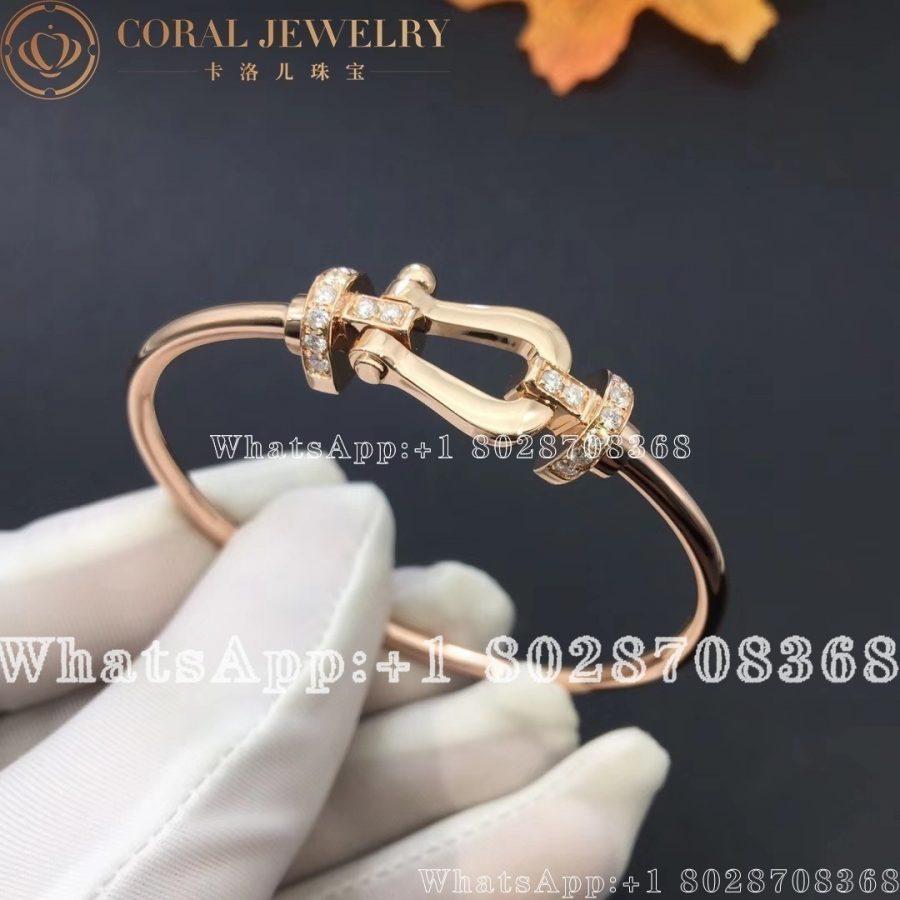 Force 10 Bracelet 18k pink gold and diamonds large model pink gold Bangle - Image 4