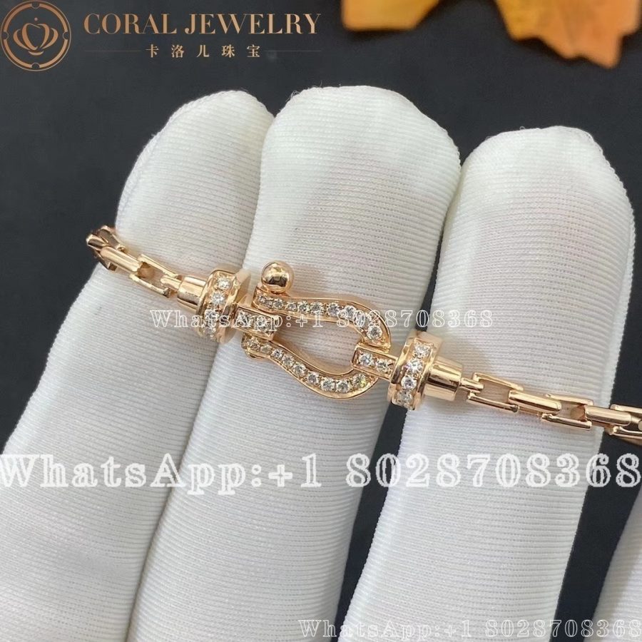 Force 10 Bracelet 18k pink gold and diamonds medium model 18K pink gold link - Image 3