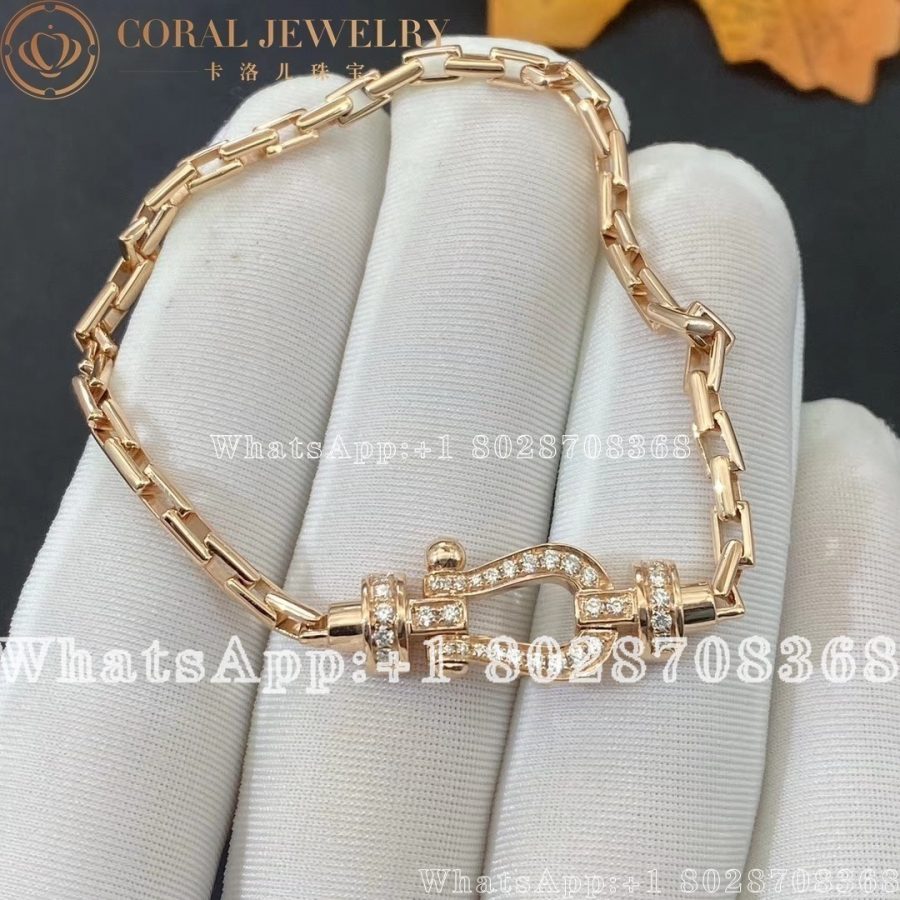 Force 10 Bracelet 18k pink gold and diamonds medium model 18K pink gold link - Image 4