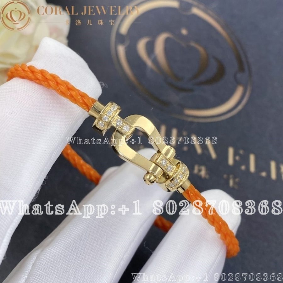 Force 10 Bracelet 18k pink gold and diamonds medium model Orange Cable - Image 4