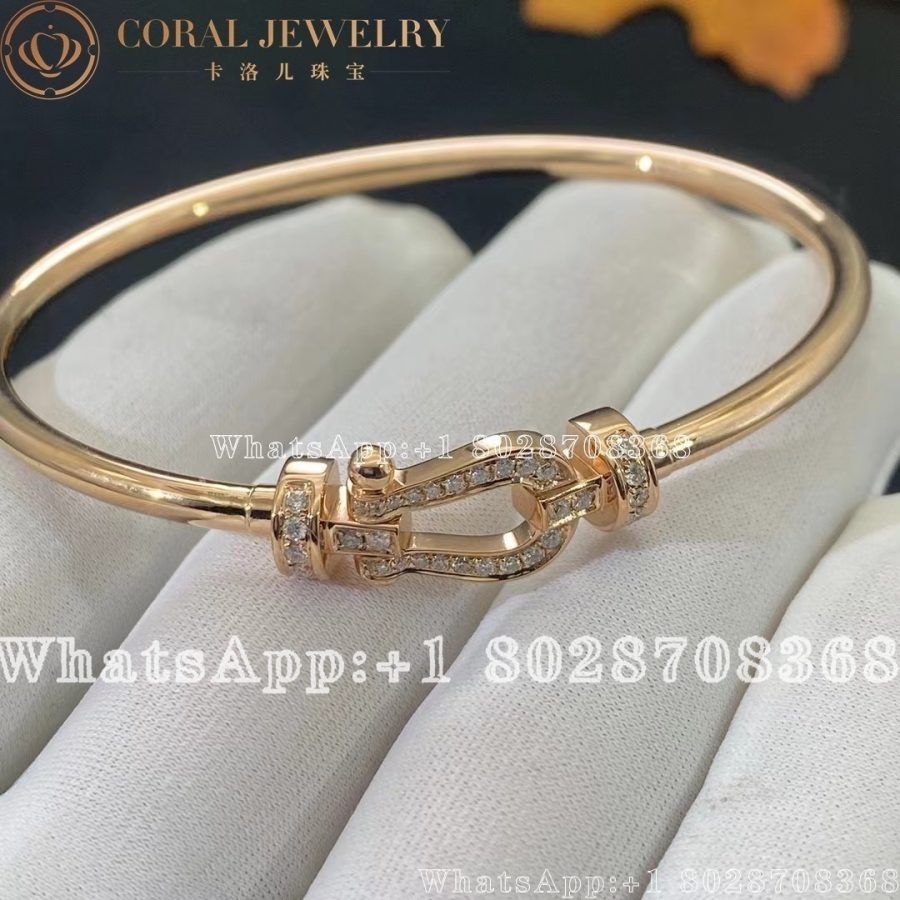 Force 10 Bracelet 18k pink gold and diamonds medium model pink gold Bangle - Image 4