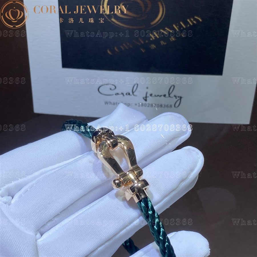 Force 10 Bracelet 18k pink gold large model Green Cable - Image 3