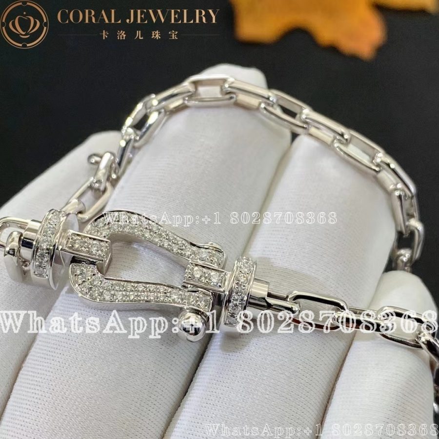 Force 10 Bracelet 18k white gold and diamonds large model White gold Chain - Image 4