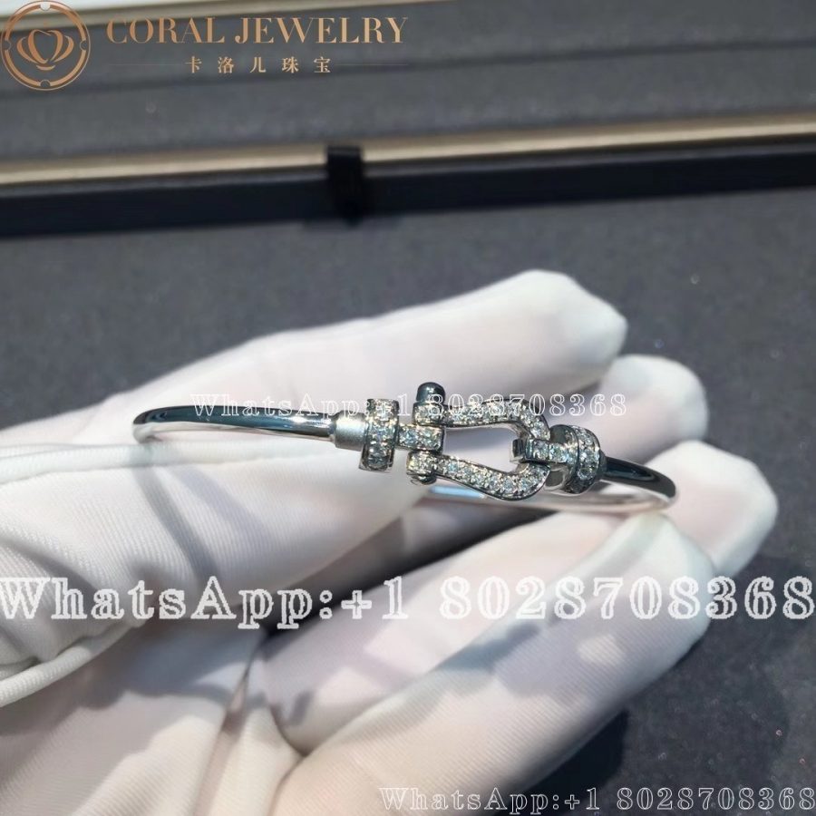 Force 10 Bracelet 18k white gold and diamonds medium model White gold Bangle - Image 3