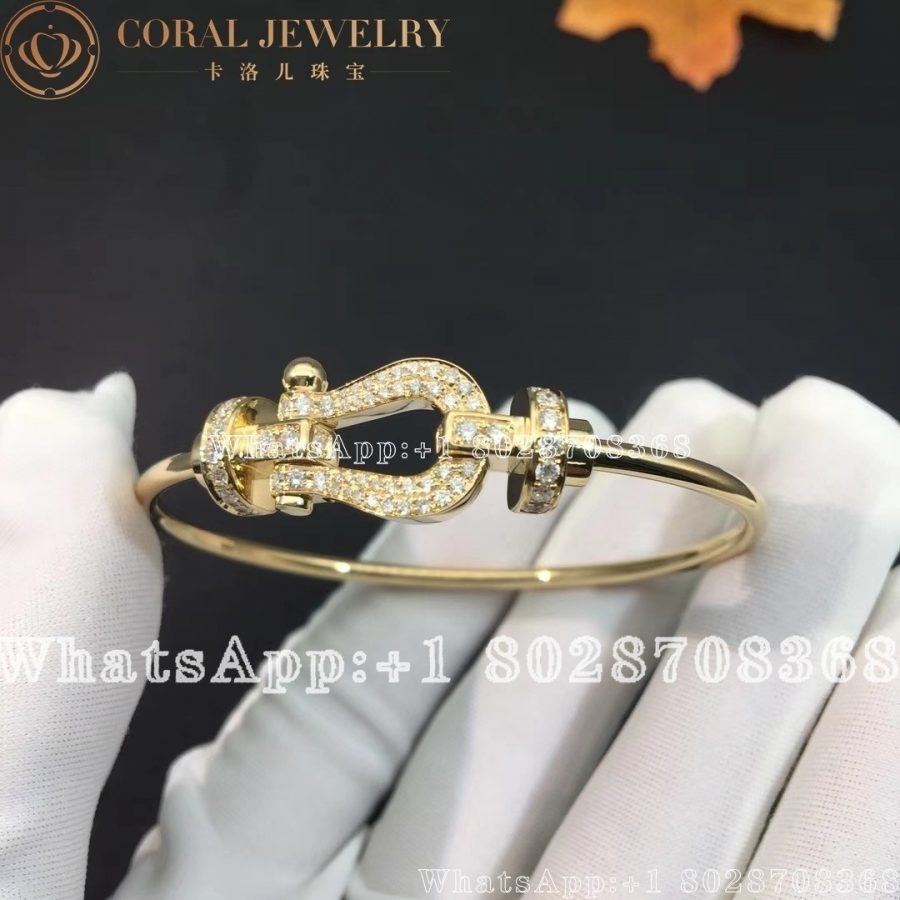 Force 10 Bracelet 18k yellow gold and diamonds large model Yellow gold Bangle - Image 3