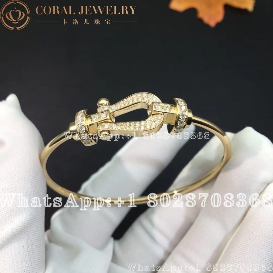 Force 10 Bracelet 18k yellow gold and diamonds large model Yellow gold Bangle - Image 4