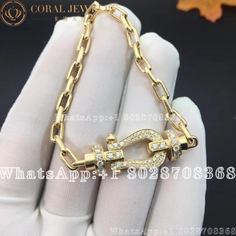 Force 10 Bracelet 18k yellow gold and diamonds large model Yellow gold Chain - Image 5