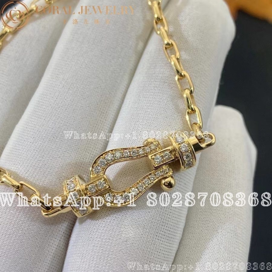 Force 10 Bracelet 18k yellow gold and diamonds medium model Yellow gold link - Image 4